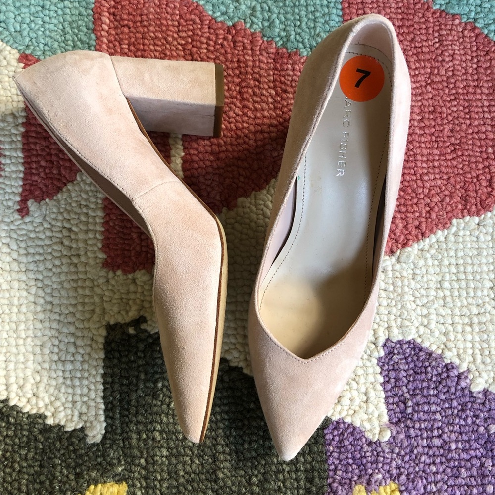 Marc Fisher Caitlin Suede Block Heels